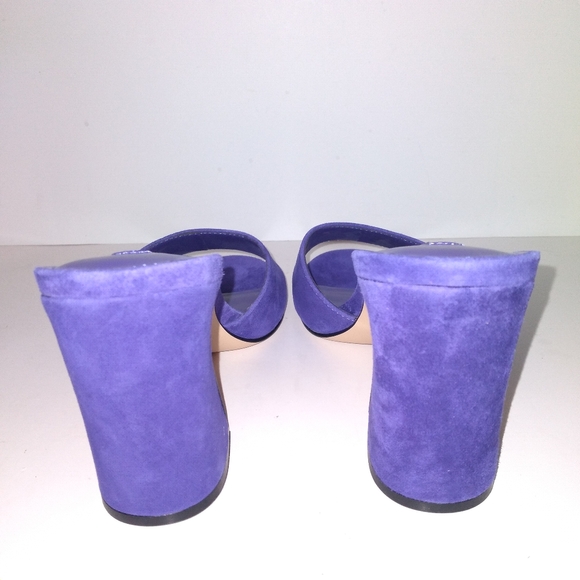 ULALA Nine West Purple Suede/Leather Slip On Open Toe Heels Women's Size- 7M - Picture 8 of 8